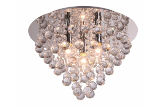 LONDON CRYSTAL krištáľový stropný luster chrómový 3xE14/40W, priemer: 38cm